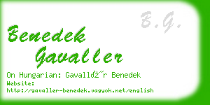 benedek gavaller business card